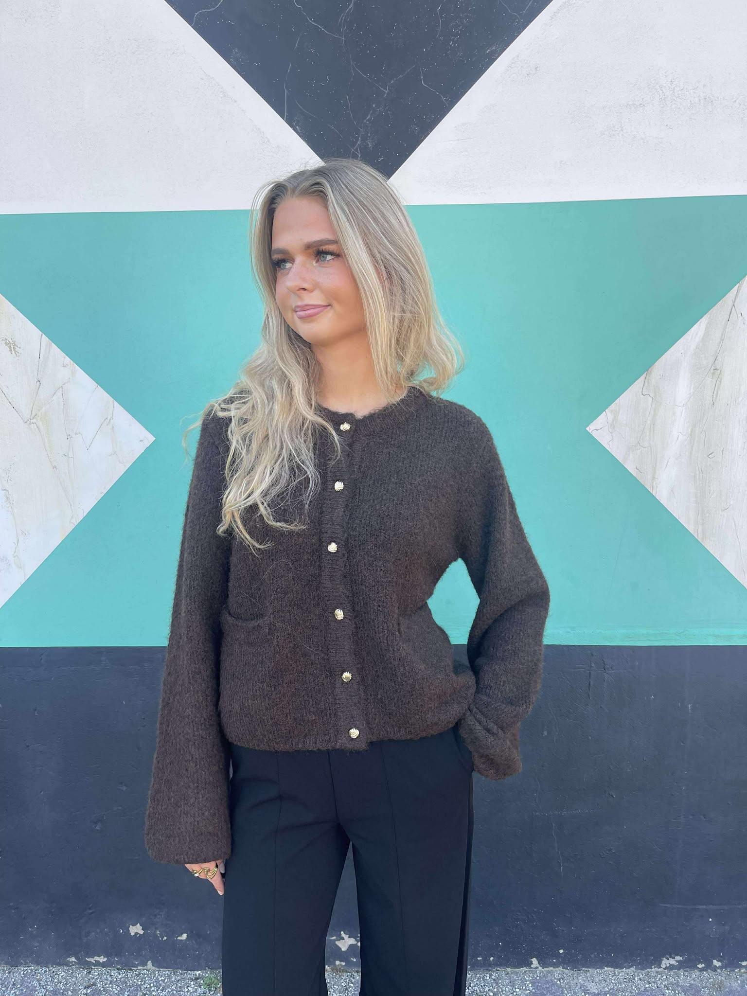 OBJSAGGIA Pullover - Seal Brown